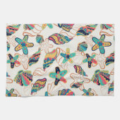 Kleurrijke zeeschelpen modern patroon theedoek (Horizontaal)