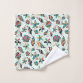Kleurrijke zeeschelpen patroon badhanddoek set bad handdoek (Wasdoekje)