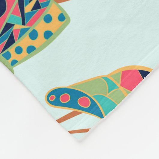 Kleurrijke zeeschelpen patroon fleece deken (Hoek)