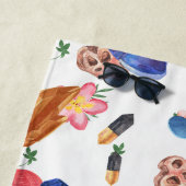 Kleurrijke zeeschelpen strandlaken (In situ)