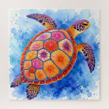 Kleurrijke zeeschildpad onderwater oceaan