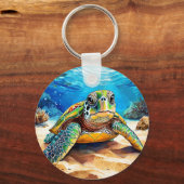 Kleurrijke Zeeschildpad Sleutelhanger (Achterkant)