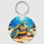 Kleurrijke Zeeschildpad Sleutelhanger (Achterkant)