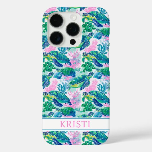 Kleurrijke Zeeschildpadden Geborduurd  Case-Mate iPhone Case (Achterkant)
