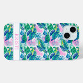 Kleurrijke Zeeschildpadden met Monogram Case-Mate iPhone Case (Achterkant (horizontaal))