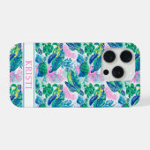 Kleurrijke Zeeschildpadden met Monogram iPhone Hoesje (Achterkant horizontaal)