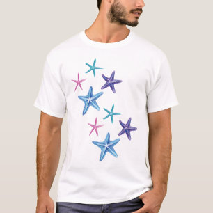 Kleurrijke zeester (blauw, Paarse, roze, turquoise T-shirt