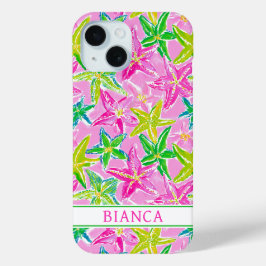 Kleurrijke Zeester Geborduurd iPhone 15 Case