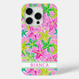 Kleurrijke Zeester Monogram iPhone 15 Pro Case