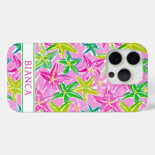 Kleurrijke Zeester Monogram Case-Mate iPhone Case (Achterkant (horizontaal))