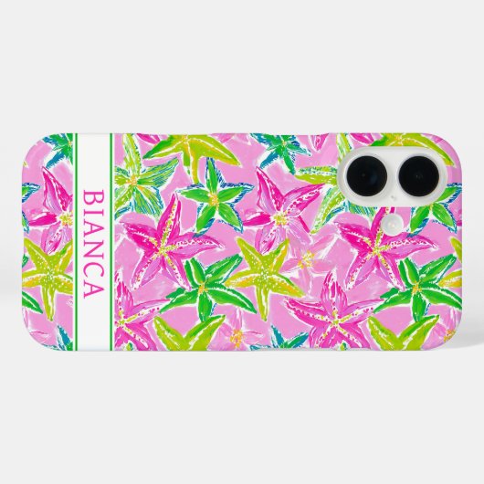 Kleurrijke Zeester Monogram Case-Mate iPhone Case (Achterkant (horizontaal))