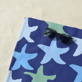 Kleurrijke Zeester Naadloze Patroon Monogram Strandlaken (In situ)