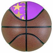 Kleurrijke zeester op paars basketbal (Rechts)