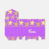 Kleurrijke zeester op paars bedankdoosjes (Uitgevouwen)