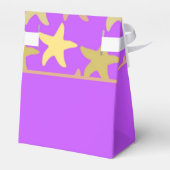 Kleurrijke zeester op paars bedankdoosjes (Achterkant)