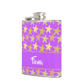 Kleurrijke zeester op paars heupfles (Links)