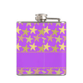 Kleurrijke zeester op paars heupfles (Achterkant)