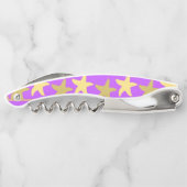 Kleurrijke zeester op paars kurkentrekker (Achterkant)