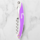 Kleurrijke zeester op paars kurkentrekker (Voorkant)