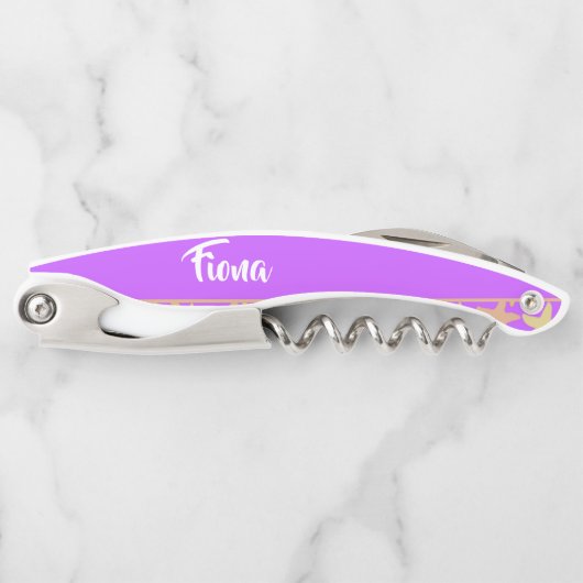 Kleurrijke zeester op paars kurkentrekker (Voorkant)