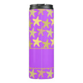 Kleurrijke zeester op paars thermosbeker (Achterkant)