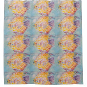 Kleurrijke Zeevis Oceaan Strand Zee Douchegordijn (Voorkant)