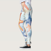 Kleurrijke zeevis, zee sterren waterverf kunst. leggings (Links)