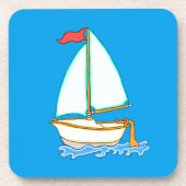Kleurrijke zeilboot 1 Onderzetter set (Voorkant)