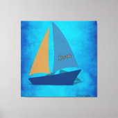Kleurrijke zeilboot canvas afdruk (Voorkant)