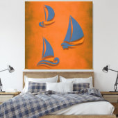 Kleurrijke zeilboot canvas afdruk (Insitu (Slaapkamer))