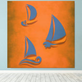 Kleurrijke zeilboot canvas afdruk (Insitu (Houten vloer))