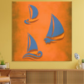 Kleurrijke zeilboot canvas afdruk (Insitu (Woonkamer))