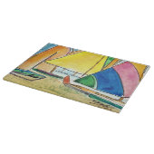 Kleurrijke zeilboten op het snijvlak van de strate snijplank (Hoek)