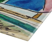 Kleurrijke zeilboten op het snijvlak van de strate snijplank (Hoek)