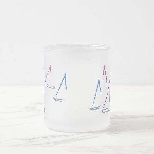 Kleurrijke zeilboten, voorgekookte Mok (Center)