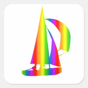 Kleurrijke Zeilen Regenboog Sticker