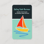 Kleurrijke Zeiljacht Zeilboot Verticale Varen Visitekaartje (Voorkant)