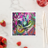 Kleurrijke zen Tangle Monogram servetten (Insitu)