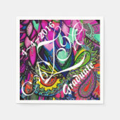 Kleurrijke zen Tangle Monogram servetten (Voorkant)