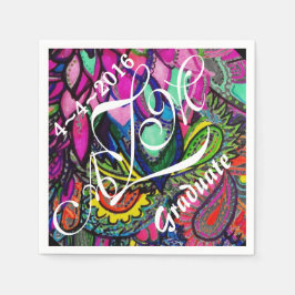 Kleurrijke zen Tangle Monogram servetten