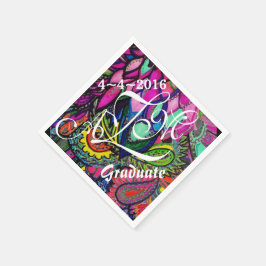 Kleurrijke zen Tangle Monogram servetten
