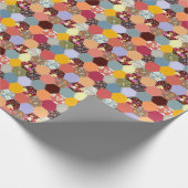 Kleurrijke zeshoek bloemen quilten ontwerp cadeaupapier (Hoek)