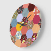 Kleurrijke zeshoek bloemen quilten ontwerp grote klok (Hoek)