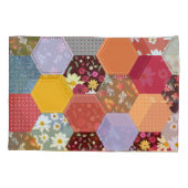 Kleurrijke zeshoek bloemen quilten ontwerp kussensloop (Achterkant)