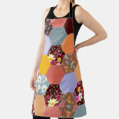 Kleurrijke zeshoek bloemen quilten ontwerp schort (Insitu)