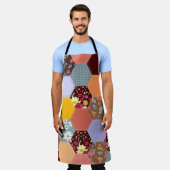 Kleurrijke zeshoek bloemen quilten ontwerp schort (Gedragen)