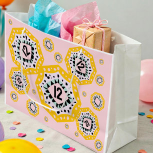 Kleurrijke Zeshoek Hand Getekende Cadeautas