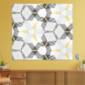 Kleurrijke zeshoek vierkant: geometrische caleidos canvas afdruk (Insitu (Woonkamer))