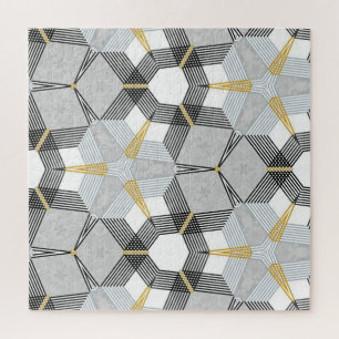 Kleurrijke zeshoek vierkant: geometrische caleidos legpuzzel