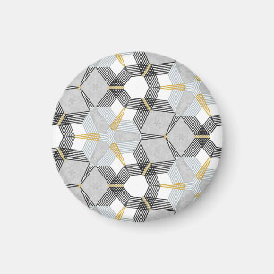 Kleurrijke zeshoek vierkant: geometrische caleidos magneet